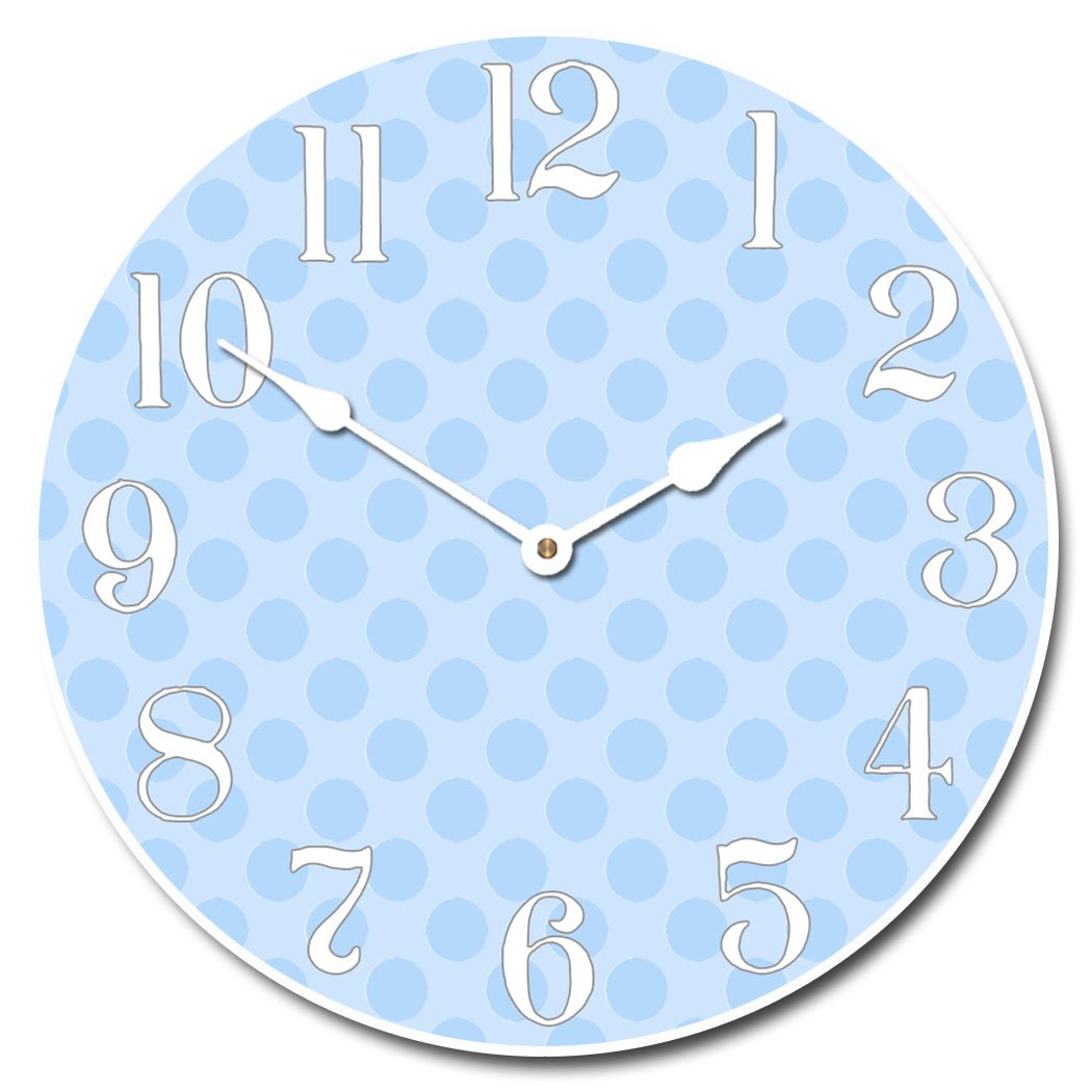 Blue-Polka-Dot-Clock.jpg Blue Polka Dot Clock - Image 1