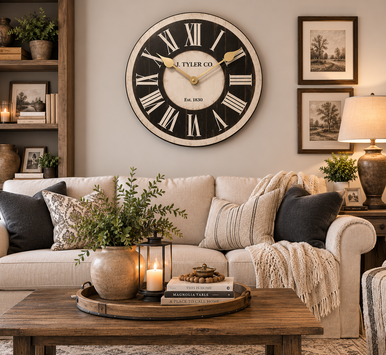 Classic Ivory And Black Wall Clock - Image 2