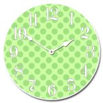 Green Polka Dot Clock
