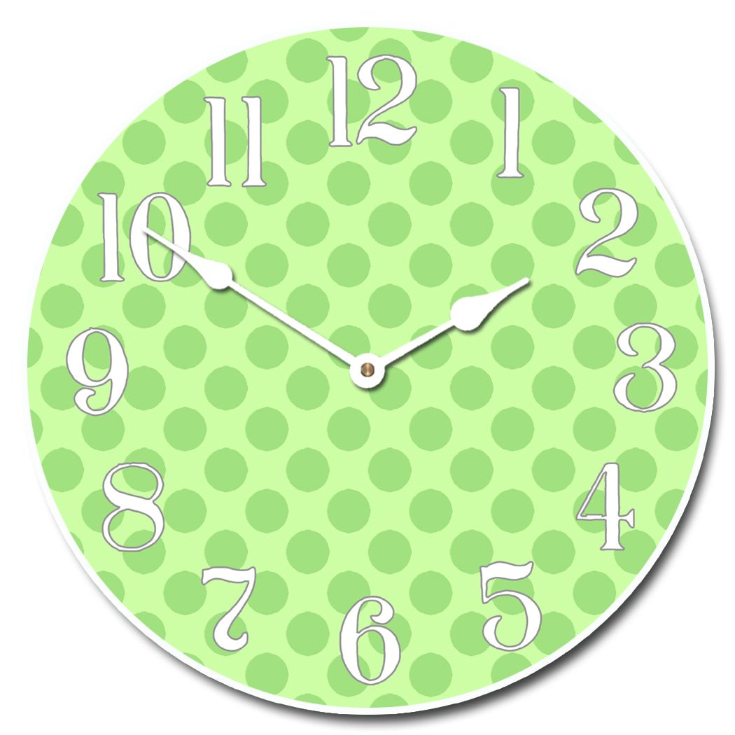 Green-Polka-Dot-Clock.jpg Green Polka Dot Clock - Image 1