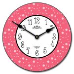 Hot Pink Dots Clock