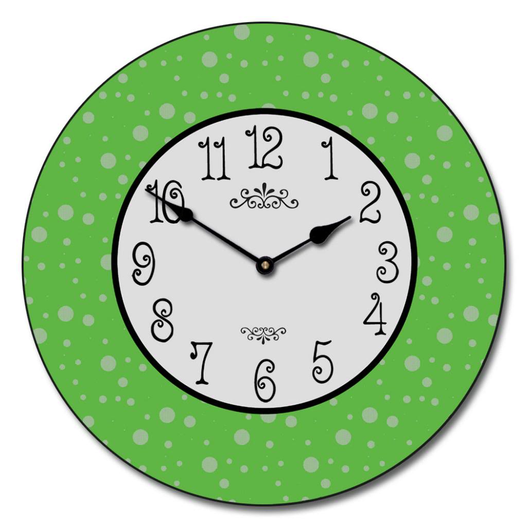 Lime-Green-Dots-Clock.jpg Lime Green Dots Clock - Image 1
