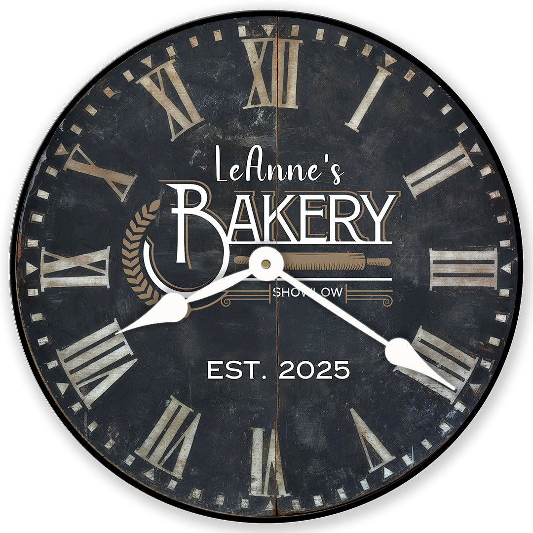 Personalized_Bakery_Clock.jpg Personalized Bakery Wall Clock - Image 1