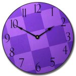 Purple Check Clock