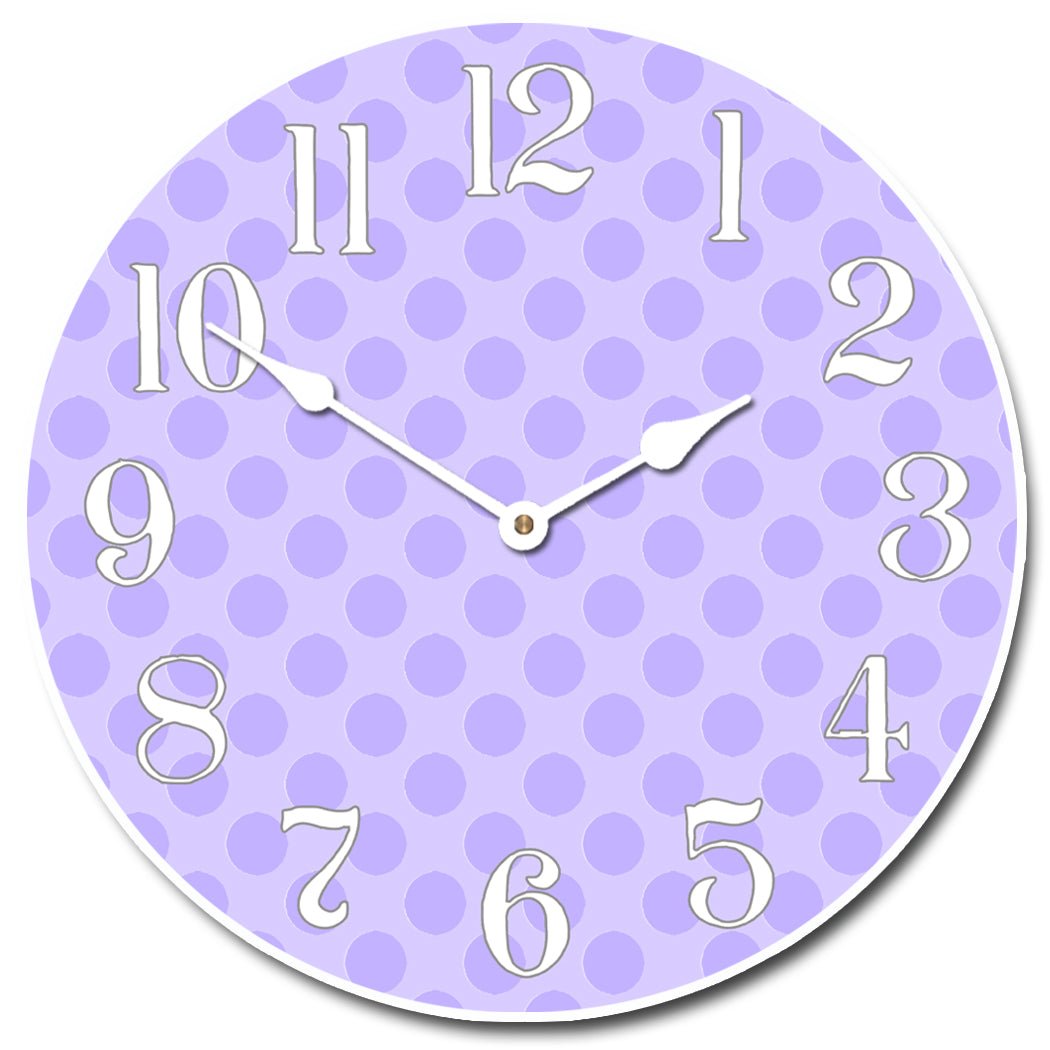 Purple-Polka-Dot-Clock.jpg Purple Polka Dot Clock - Image 1