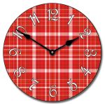 Red Plaid Clock