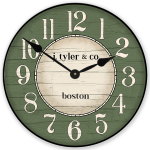 Boston Harbor Green Wall Clock