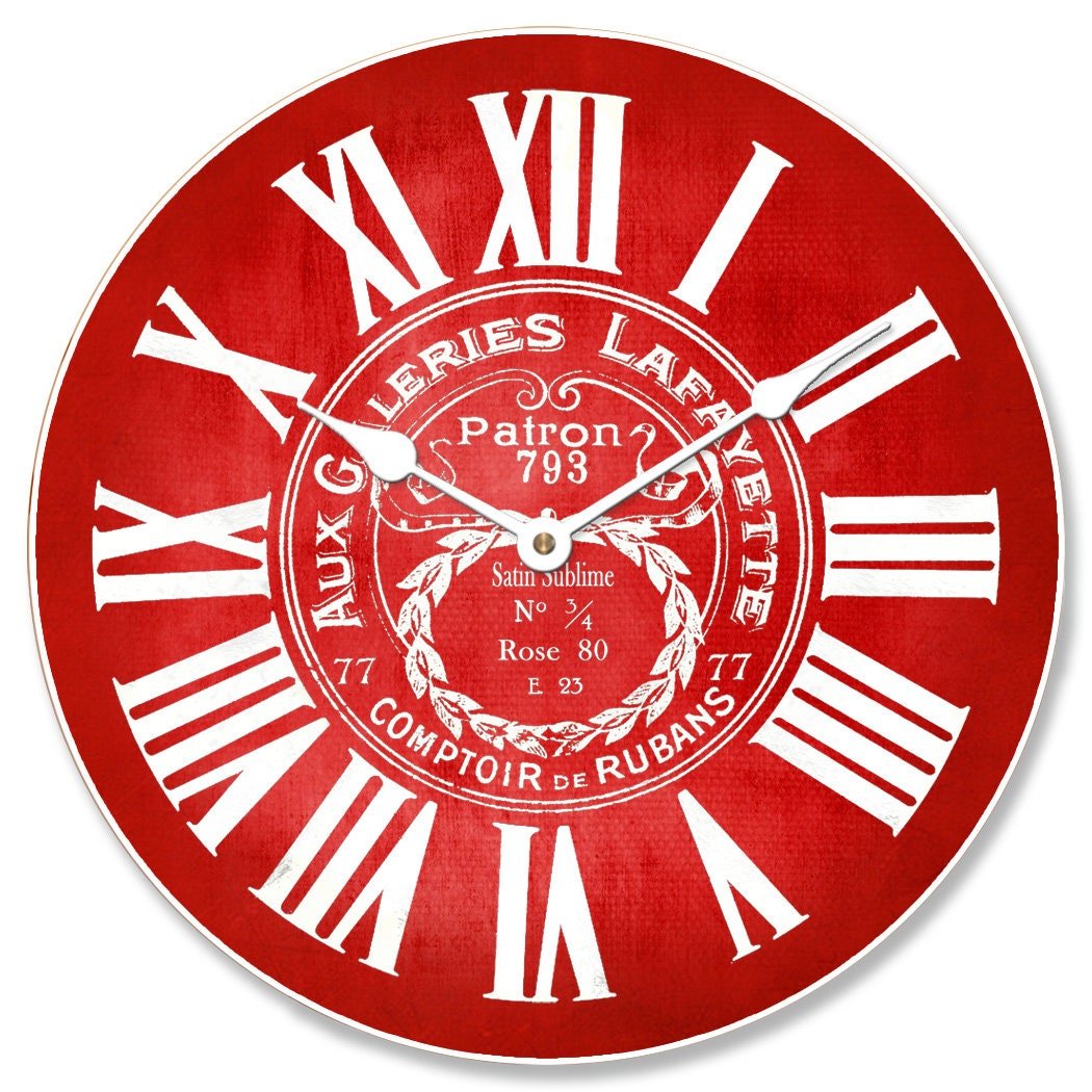 il_fullxfull.1524598992_ib5k.jpg Galeries Lafayette Red Wall Clock - Image 1