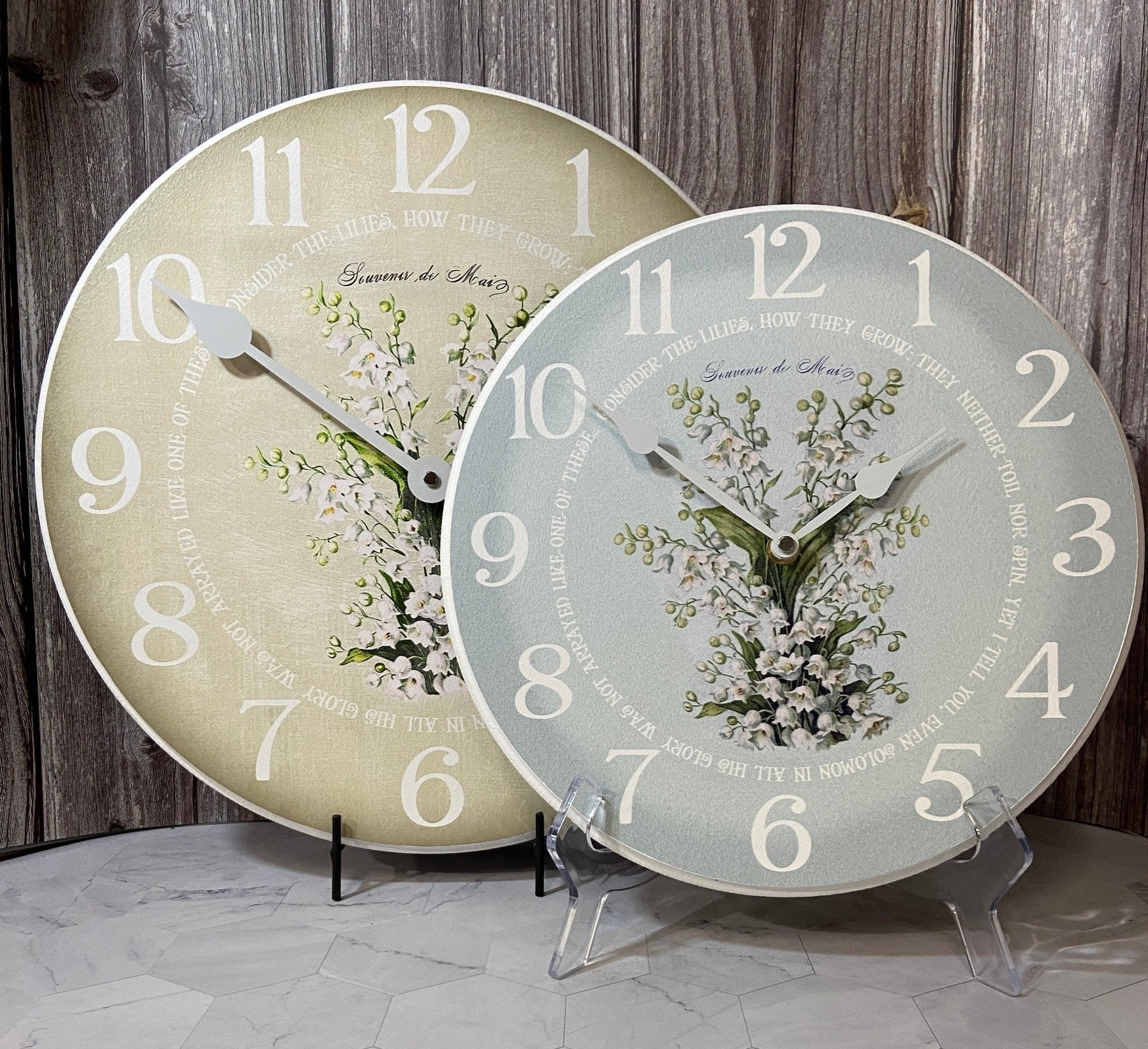il_fullxfull.4965167048_k8qt.jpg White Flowers Wall Clock - Image 1