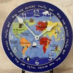 Kids World Map Wall Clock