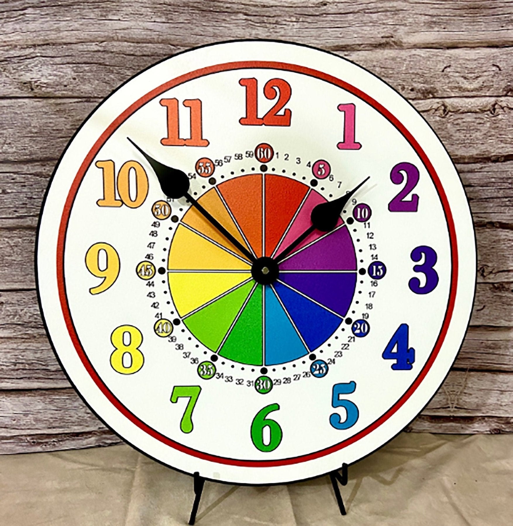 il_fullxfull.5198264112_kvm8.jpg Color Wheel Learning Clock - Image 1