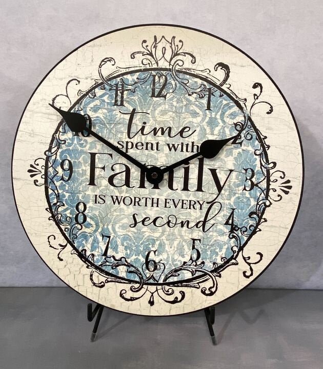 il_fullxfull.5437991684_czro.jpg Blue Damask Wall Clock - Image 1
