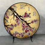 Cherry Blossom Tan Wall Clock