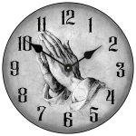 Gray Praying Hands Wall Clock