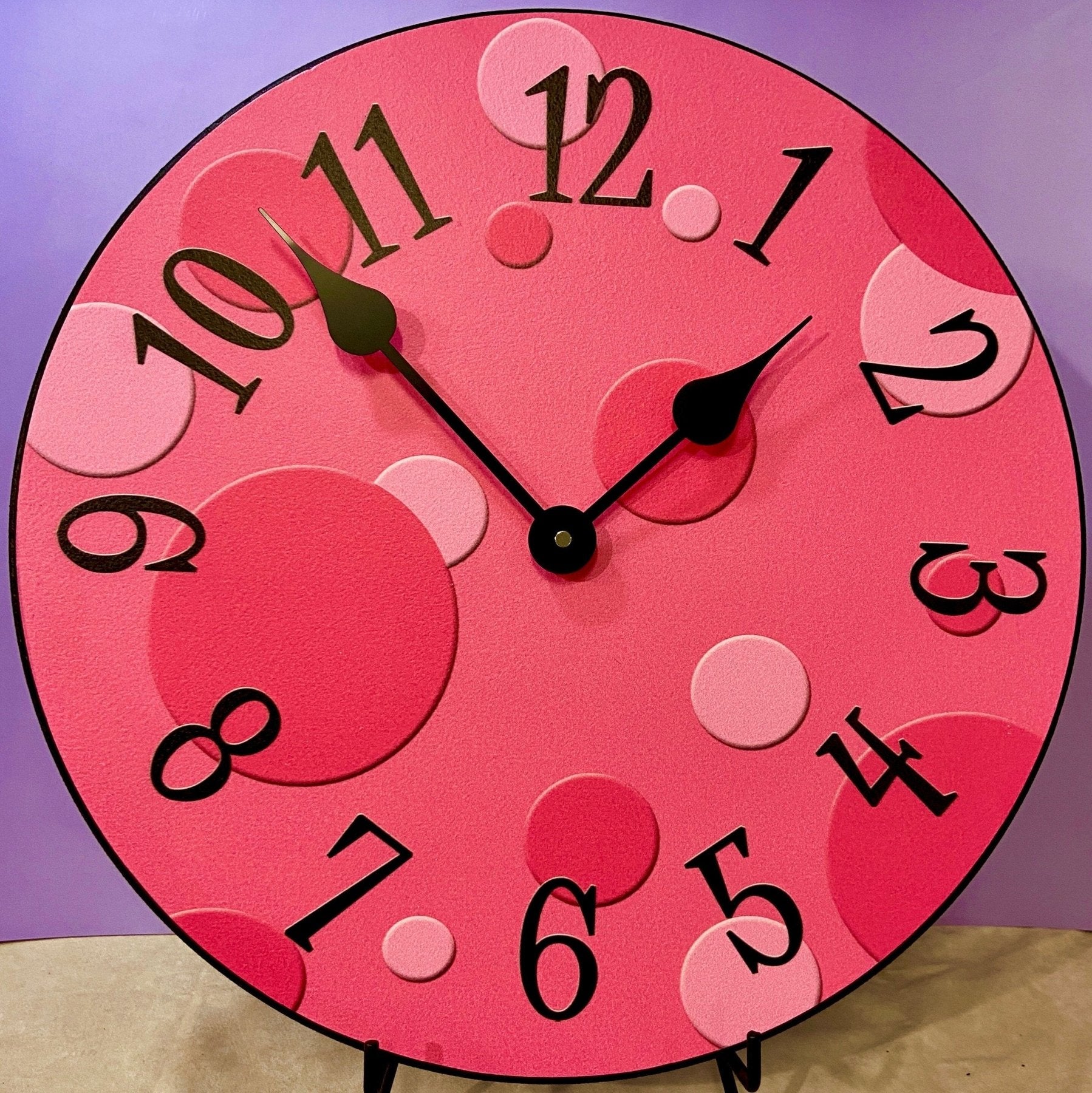 il_fullxfull.5732714091_3u96.jpg Hot Pink Bubbles Wall Clock - Image 1