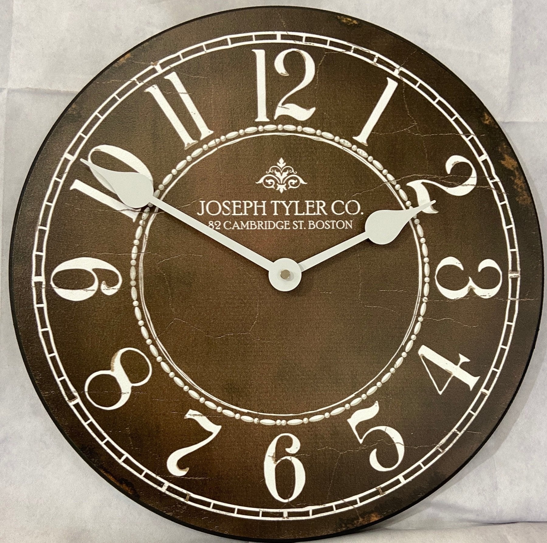 il_fullxfull.5742197246_kw6v.jpg Brown & White Wall Clock - Image 1