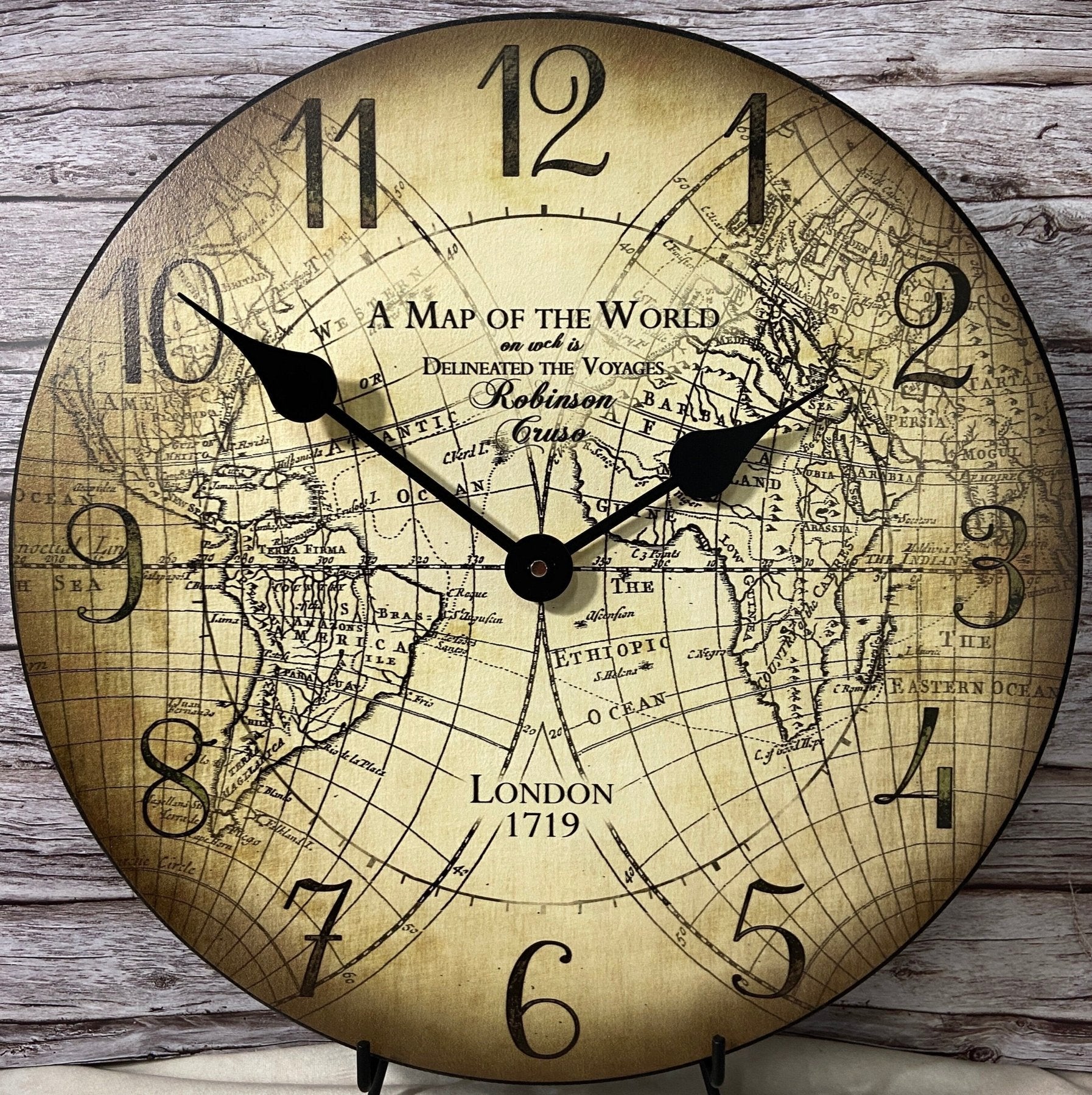 il_fullxfull.5751591903_mkgl.jpg Robinson Cruso Map Wall Clock - Image 1