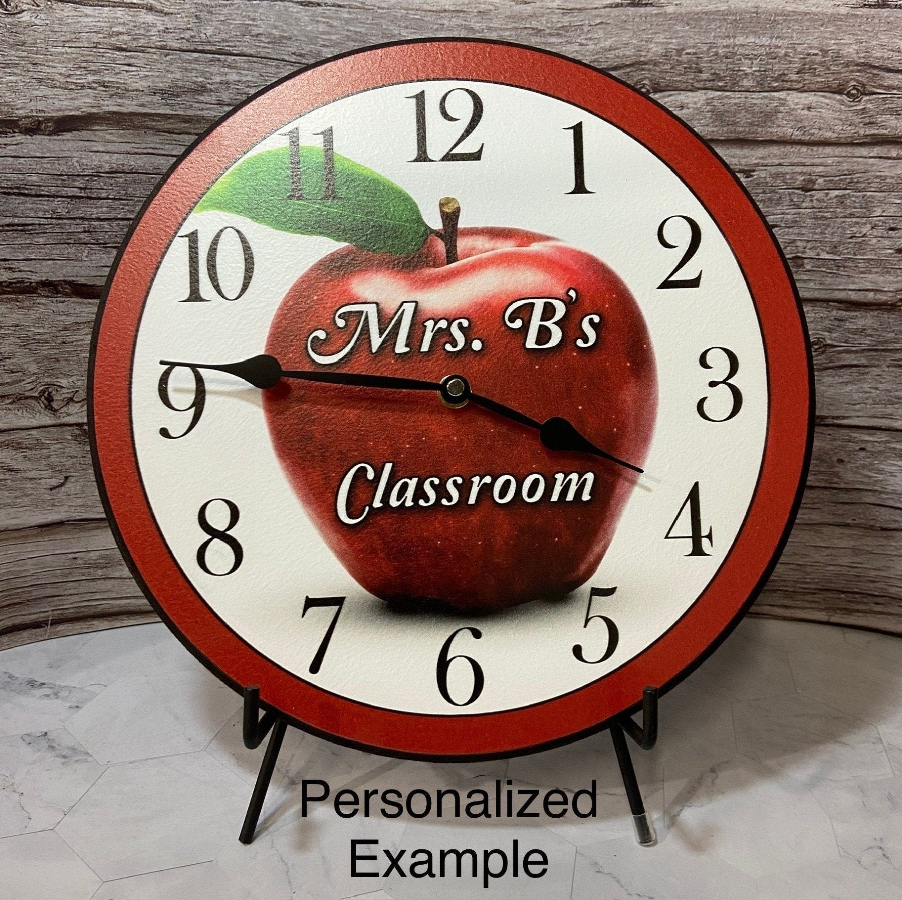 il_fullxfull.5764212019_c29x.jpg Apple For The Teacher Wall Clock - Image 1