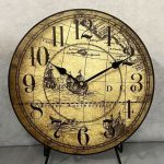 Tan Map Wall Clock