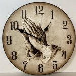 Parchment Praying Hands Wall Clock