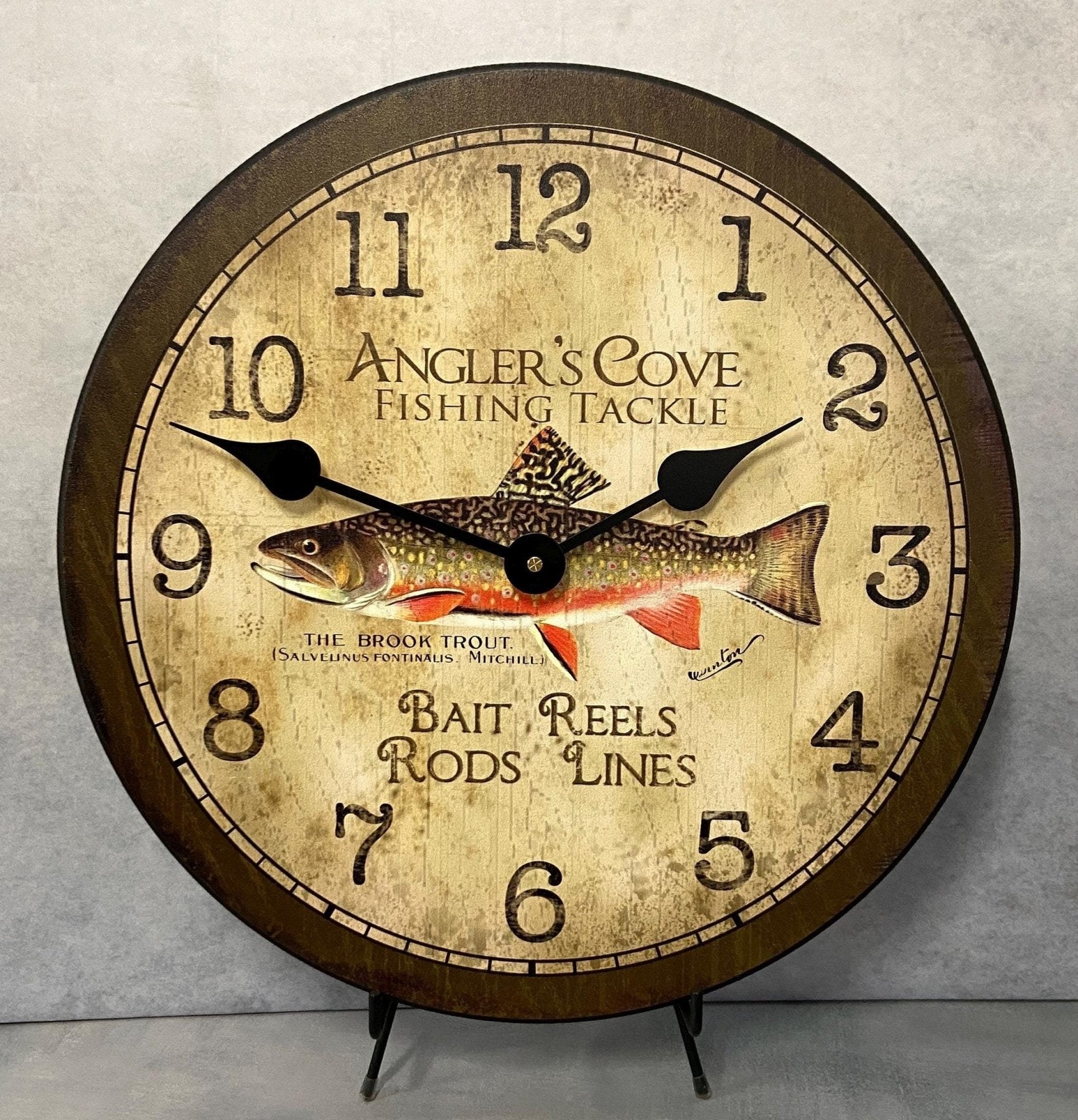 il_fullxfull.6249511149_aay4.jpg Vintage Fishing Wall Clock - Image 1