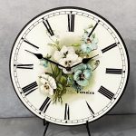 White Pansies Wall Clock