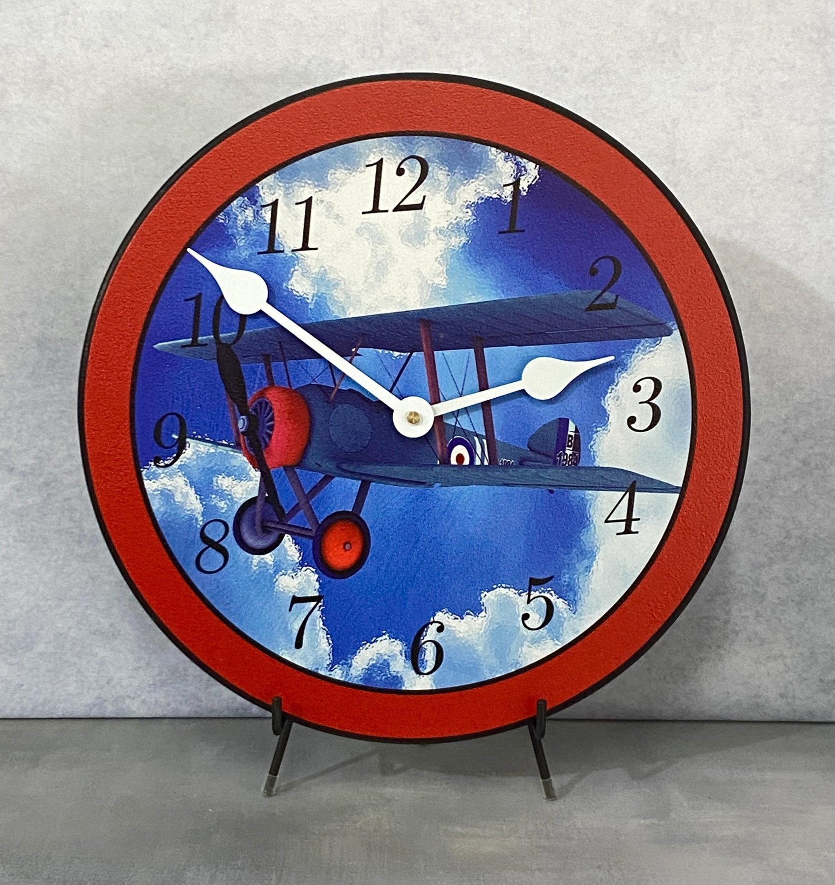 il_fullxfull.6283916616_iygq.jpg Airplane Red Wall Clock - Image 1