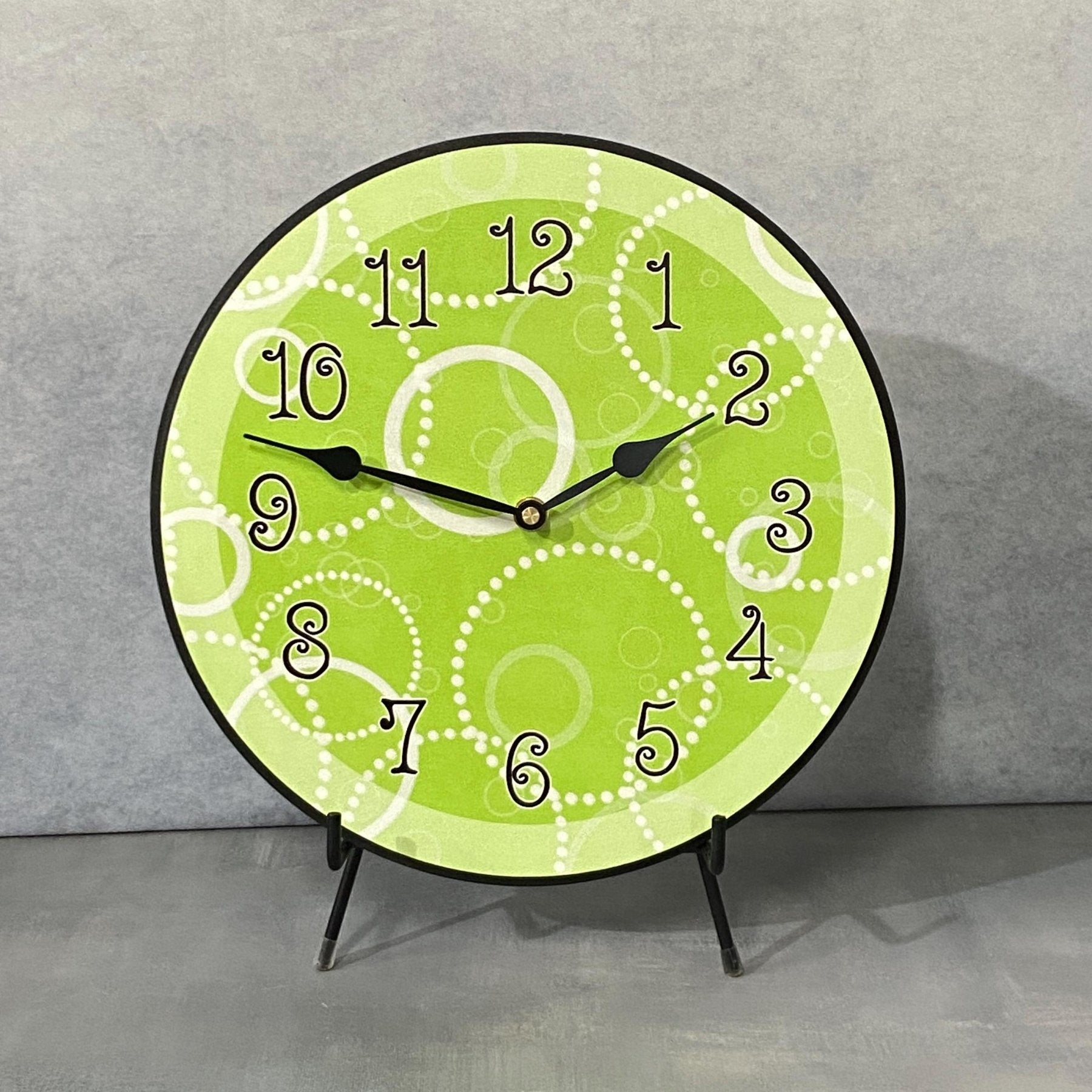 il_fullxfull.6284017852_fp2h.jpg Lime Green Circles Wall Clock - Image 1