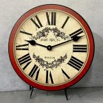 Charmant Red & Tan Wall Clock