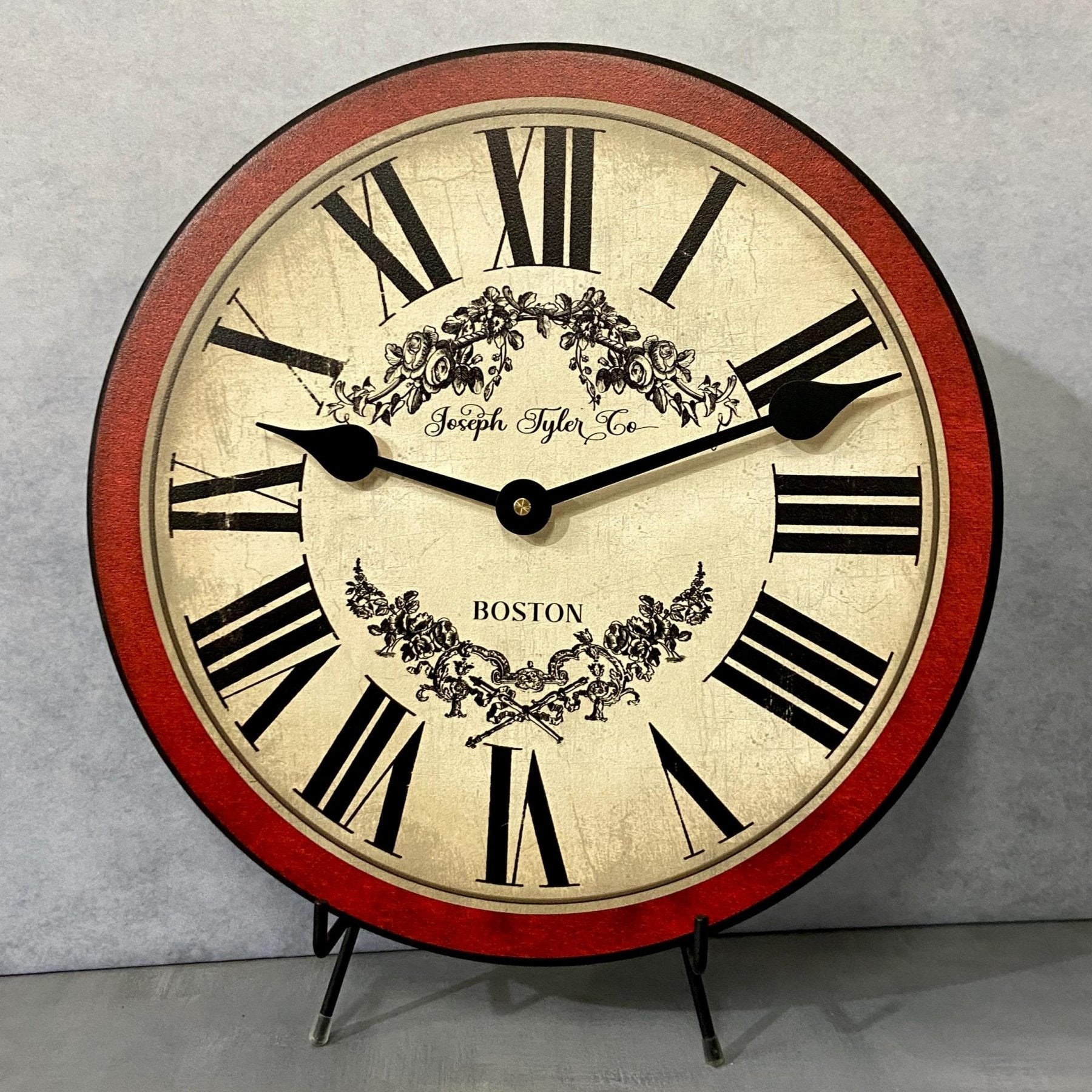 il_fullxfull.6284034530_hk4d.jpg Charmant Red & Tan Wall Clock - Image 1