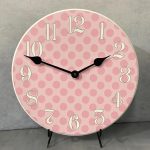 Pink Polka Dot Wall Clock
