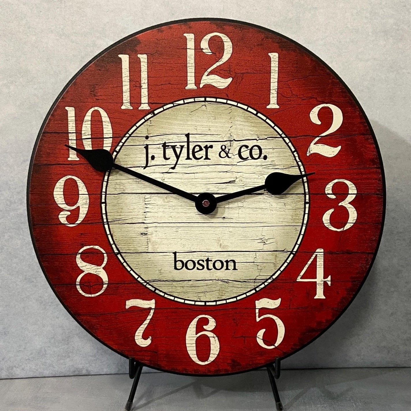 il_fullxfull.6321743438_84sy.jpg Boston Harbor Red Wall Clock - Image 1