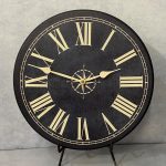 Nautical Navy & Tan Wall Clock