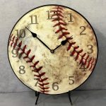 Weathered Baseball Wall Clock
