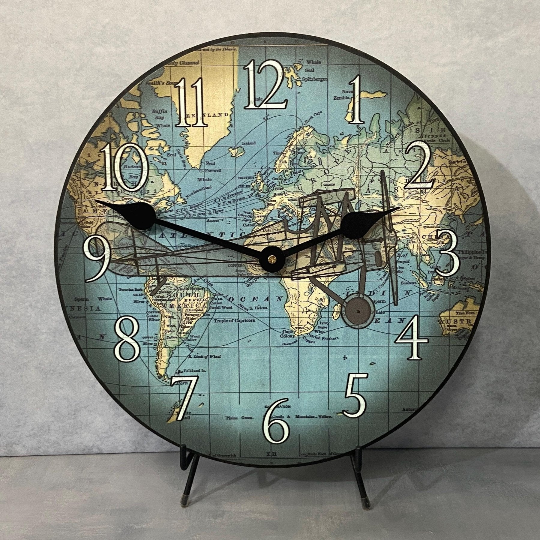 il_fullxfull.6387201159_dcww.jpg Around The World Airplane Wall Clock - Image 1