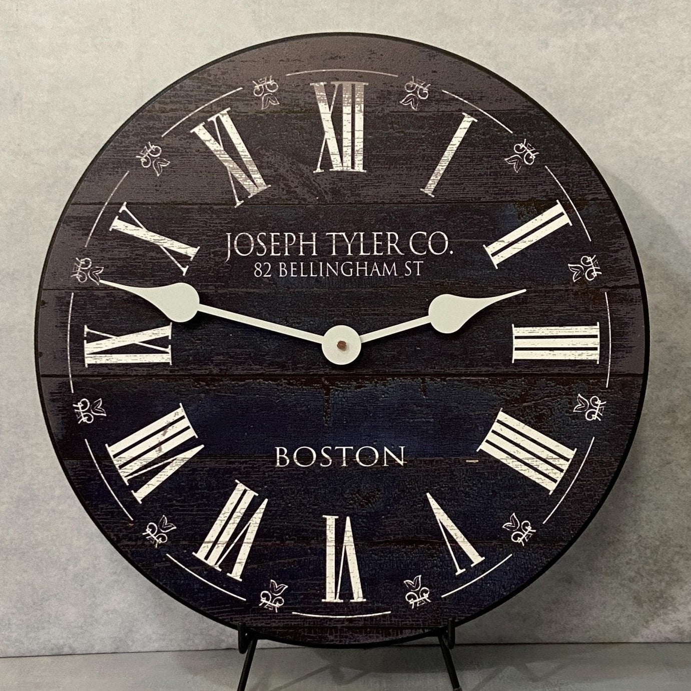 il_fullxfull.6418847905_jz6t.jpg Barnwood Navy Blue Wall Clock - Image 1