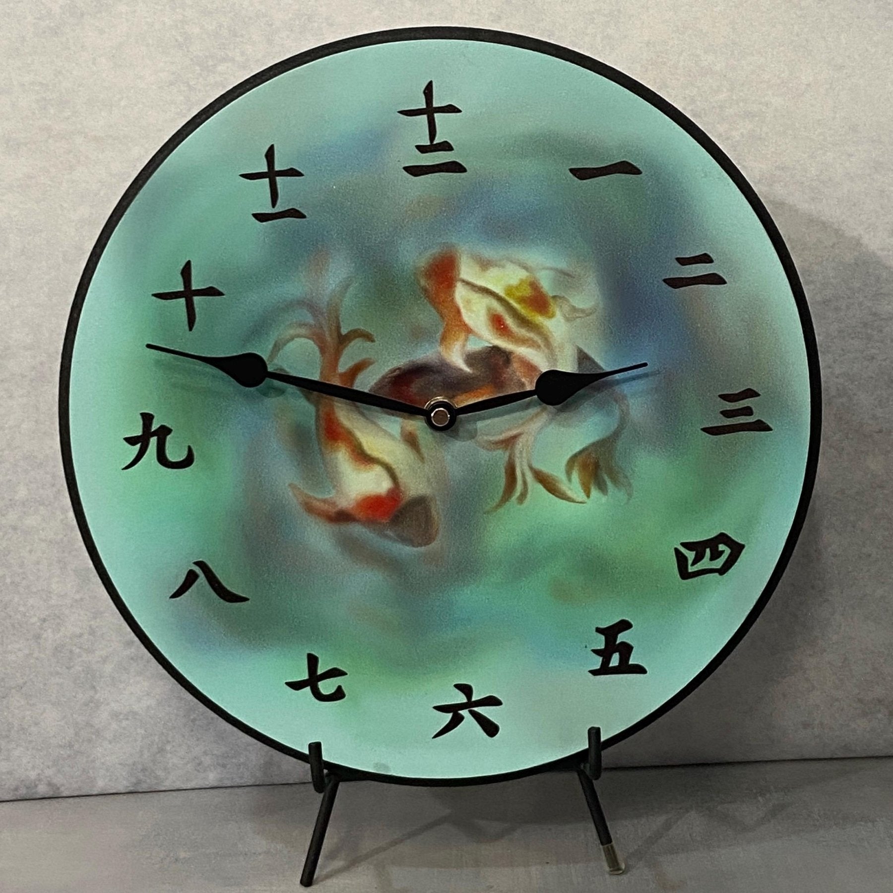 il_fullxfull.6443883387_elue.jpg Japanese Koi Wall Clock - Image 1