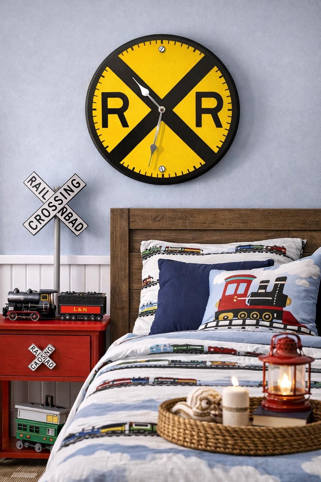 il_fullxfull.7628024854_m76b.jpg Railroad Crossing Wall Clock - Image 1