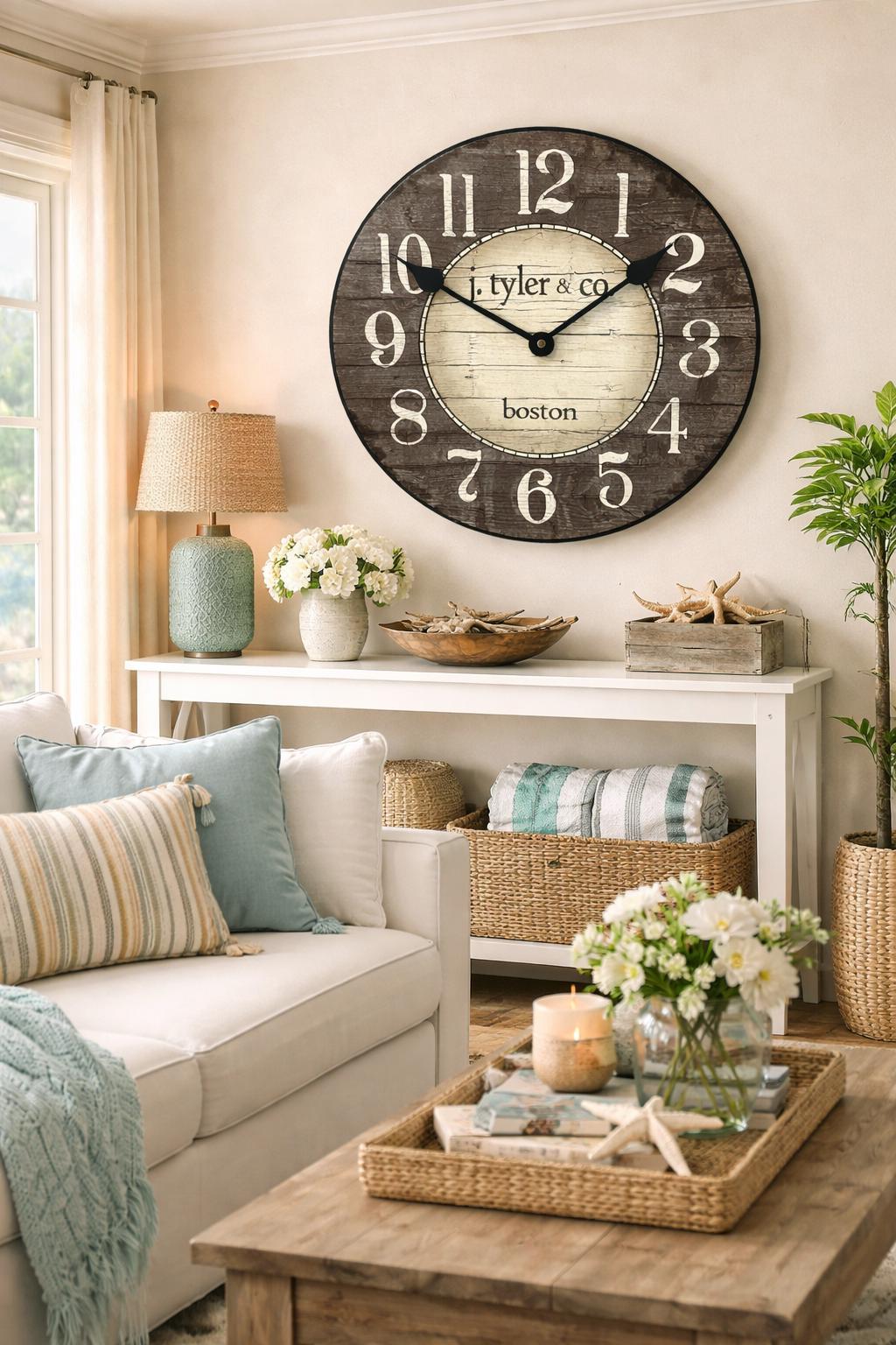 il_fullxfull.7658758482_doyy.jpg Boston Harbor Gray Wall Clock - Image 1