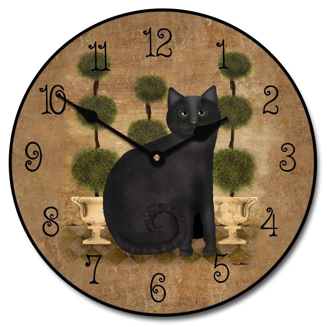 il_fullxfull.951282582_oc0l.jpg Feline Time Wall Clock - Image 1