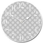 Gray Polka Dot Wall Clock