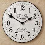 Prescott White Personalized Wall Clock